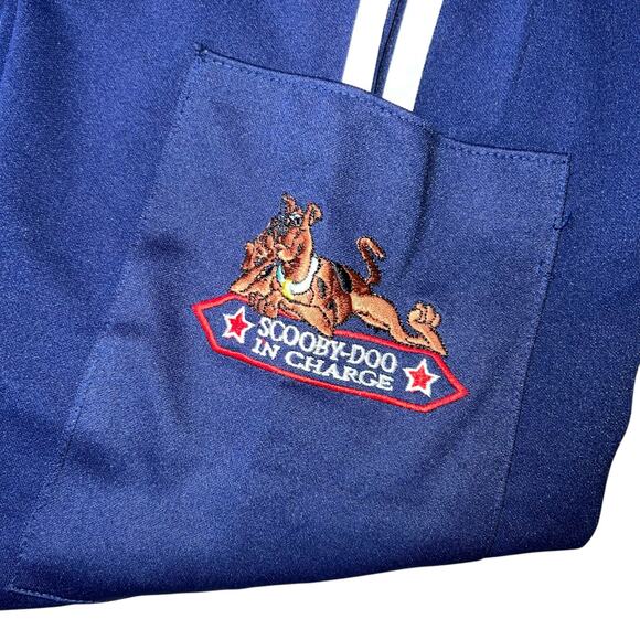 Vintage 90s Cartoon Network Scooby Doo Blue and white Track Cargo Pants Kids - Picture 4 of 6